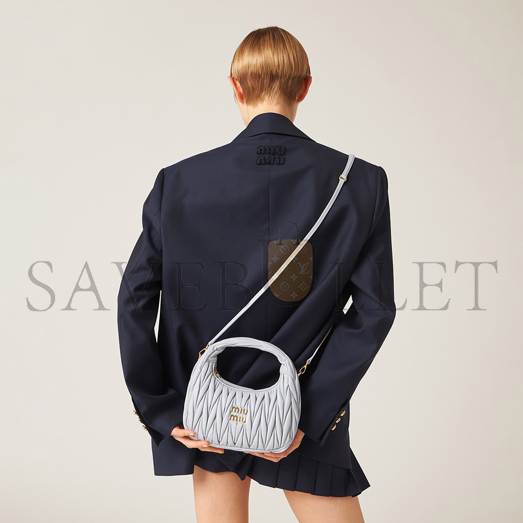 MIU MIU WANDER MATELASSÉ NAPPA LEATHER HOBO BAG 5BC125 (20*17*6cm) MIU MIU WANDER MATELASSÉ NAPPA LEATHER HOBO BAG 5BC125 (20*17*6cm)